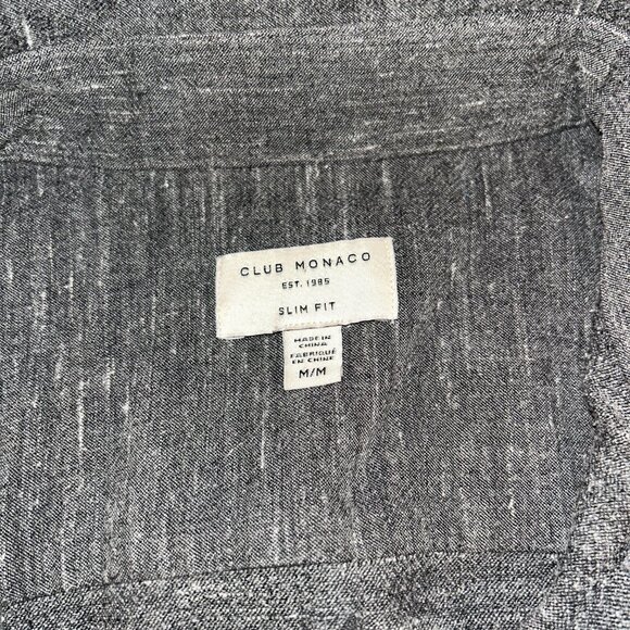 Club Monaco Slim Fit, Grey Button Up Shirt, Men's Medium - Picture 8 of 8